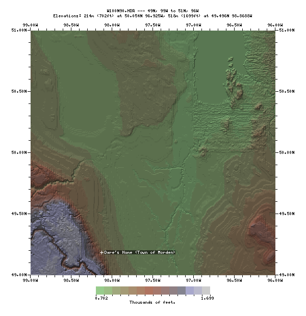 PNG map using Drawmap and
                                      gtopo30 data