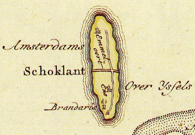 JPG Pic of map of Schokland (1733 by Jan
                      Christiaan Sepp) [CLICK FOR LARGER]