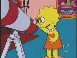 JPG TV
                  snapshot of Lisa Simpson with her telescope